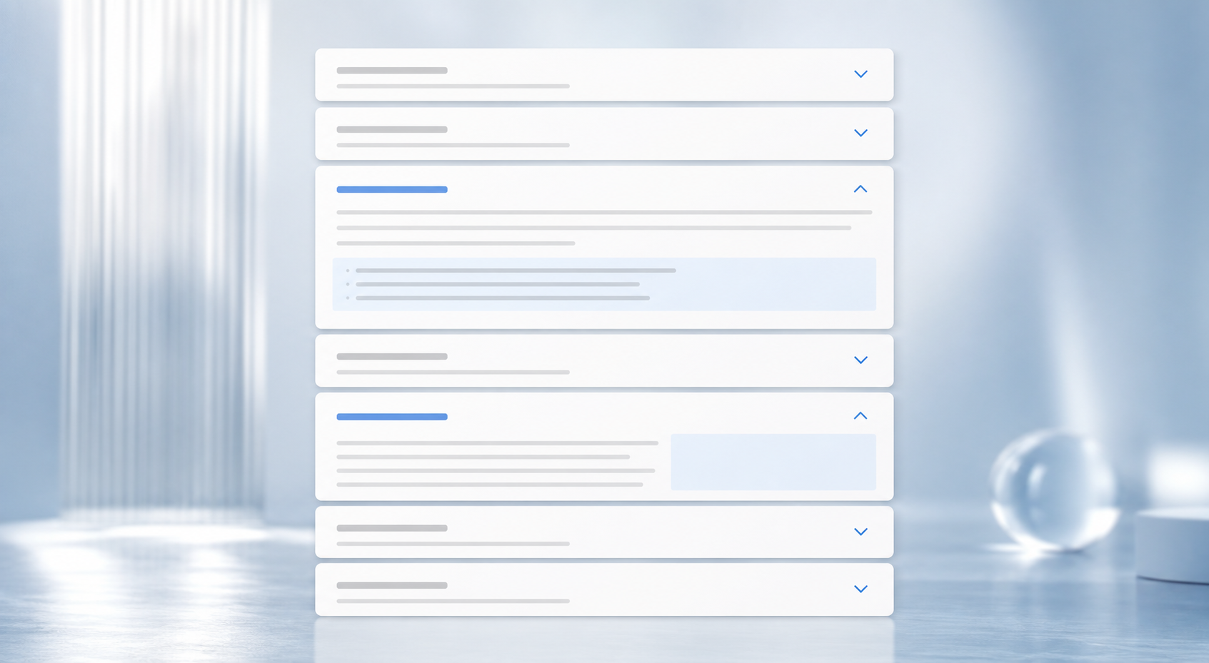 FAQ 아코디언 UI 이미지